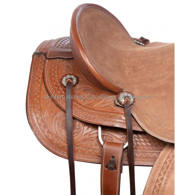 Top Trending Heavy Duty Western Roping Wade Tree Ranch Working Leather Tooled Horse Saddle Tack 16 Manufacturing From India