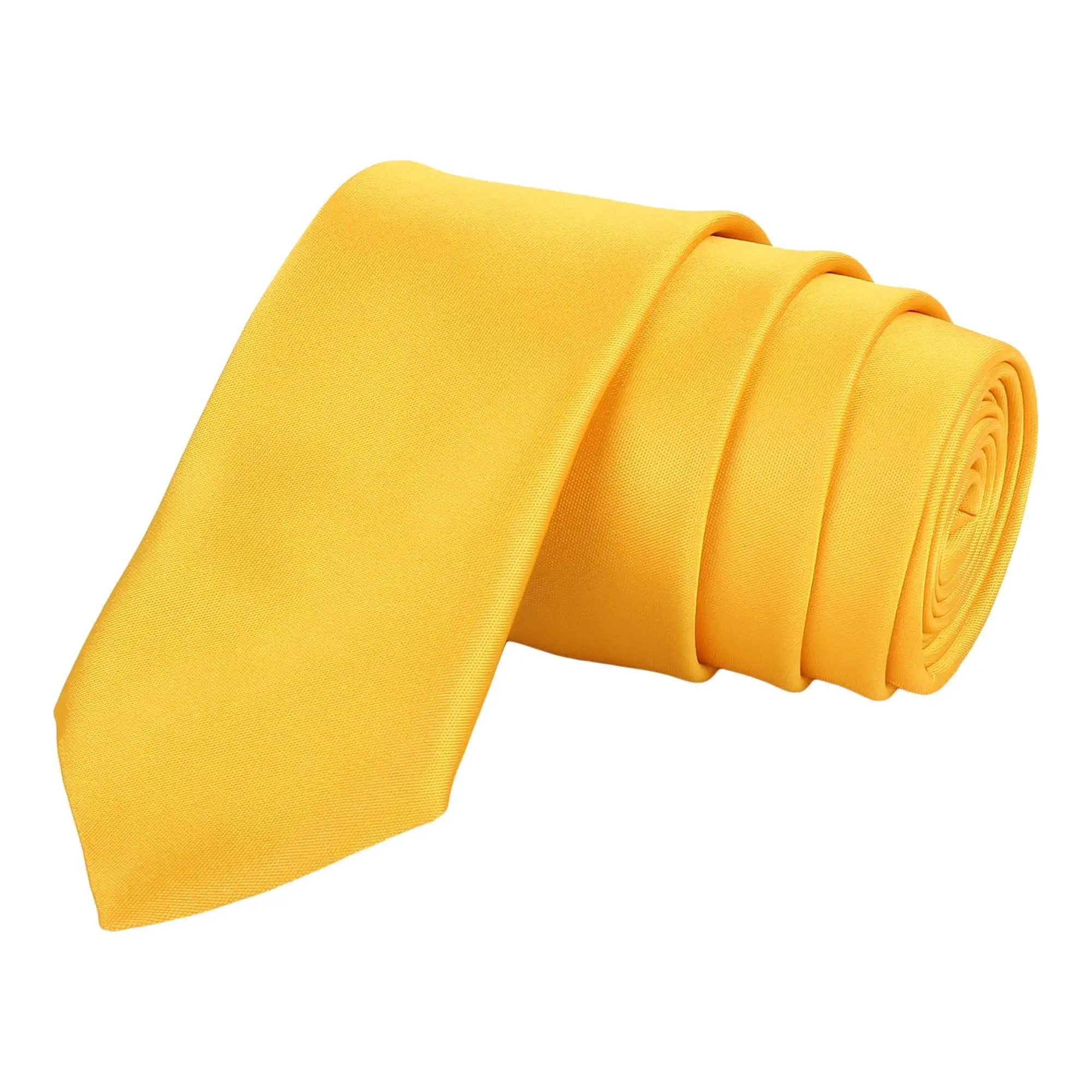 Dark Yellow Solid Necktie Set Casual Style Silk and Wool Ties with Paisley Dot Printed Patterns in Gift Box for Formal Gifts