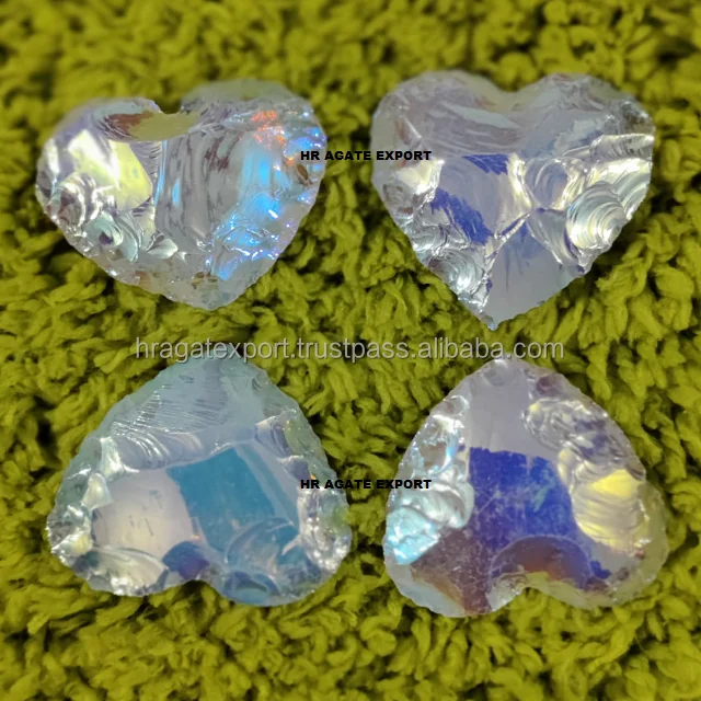 Natural Crystal Gemstone Bulk Rose Quartz Arrowheads Heart Shape Agate Plate Pattern Pyramid Religious Souvenir Chakra Mascot