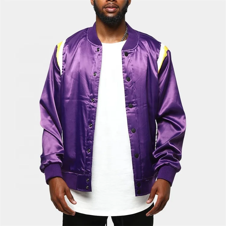 Custom satin wholesale silk polyester satin baseball letter man letter men jacket for men Satin Varsity Letterman Baseball