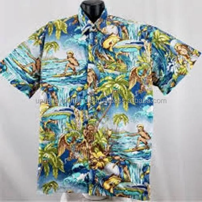 Hot Sale Hawaiian beach Shirts for mens Polyester micro digital printed multiple color options from india