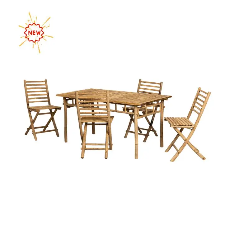 Best-Selling Foldable Set of Table and Chair for Living Room or Outdoor, Bamboo Products Made in Vietnam