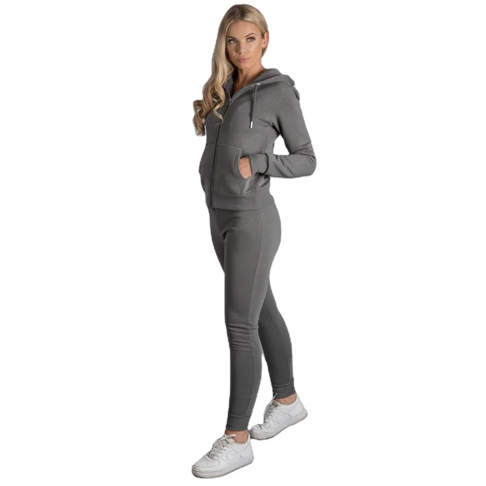Custom Logo Ladies Jogger 2 Piece Fitness Clothing Sweat Track Suits Jogging Sportsuit Womens Tracksuits