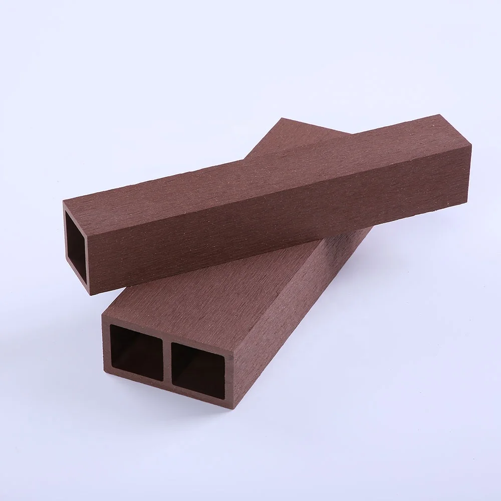 Outdoor Decoration Batten 100*50mm WPC Hollow Square Tube Column Wooden Partition Wall Wood Grain Ceiling Timber Tube