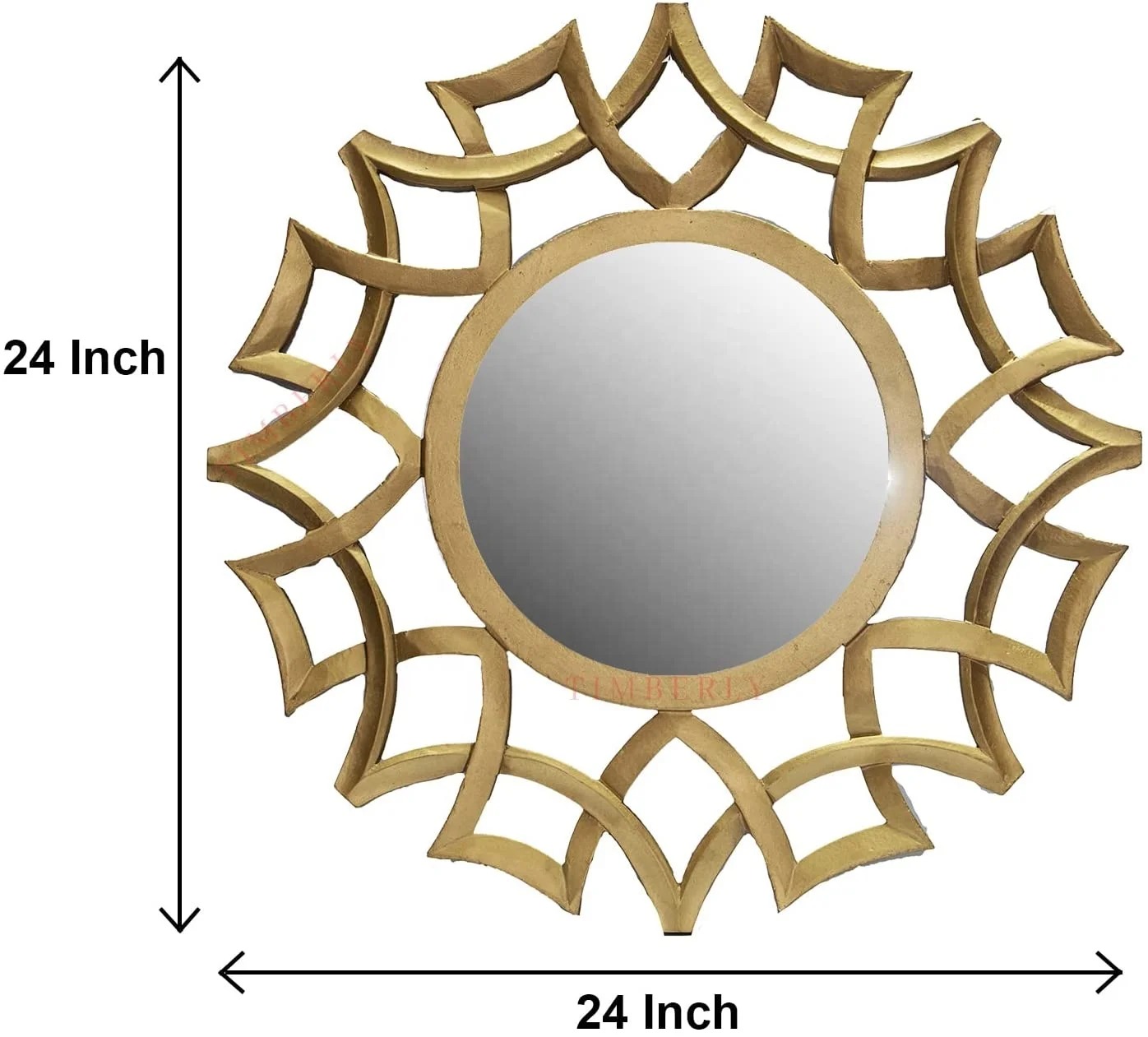 Antique Handcrafted Wooden Wall Hanging Mirror To Decorate Your Dressing Room With An Elegant Designed Wooden Frame 24*24 inches