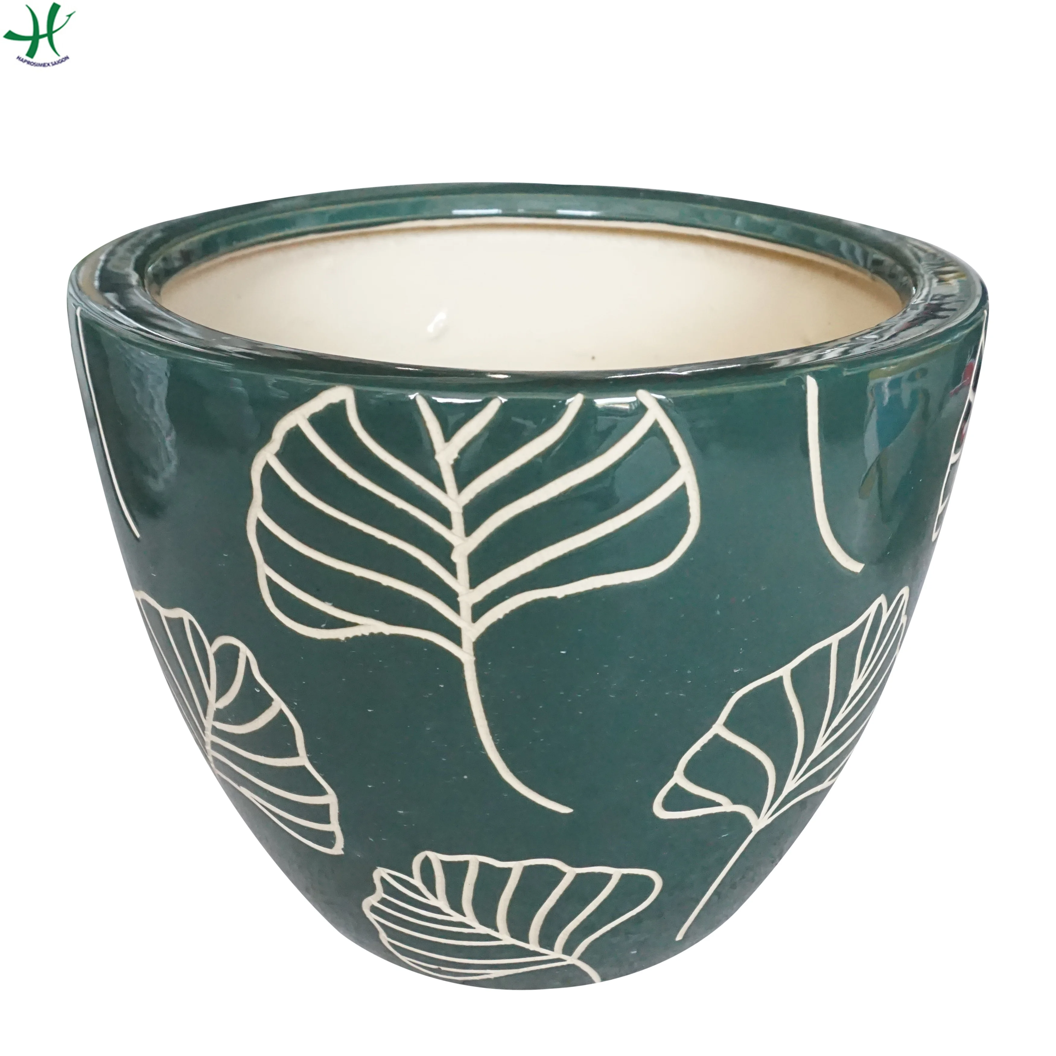 Vietnam classic flower planter pots, indoor ceramic garden plant pot, set of 3 (HG 19- 367/3)