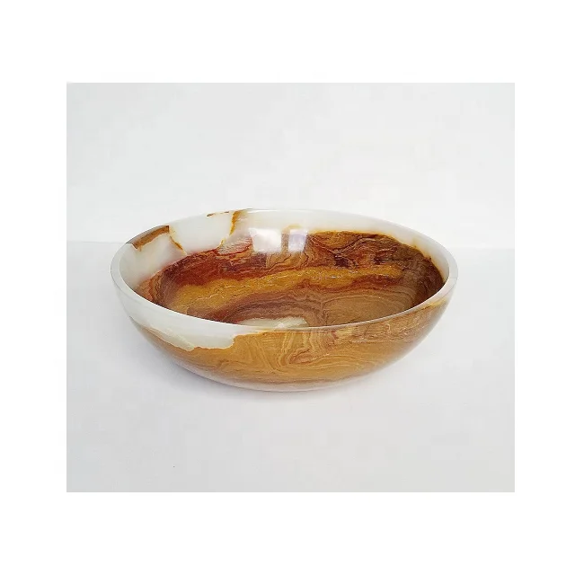 Modern Brown Color Onyx Bowl Vessel For Kitchen Use