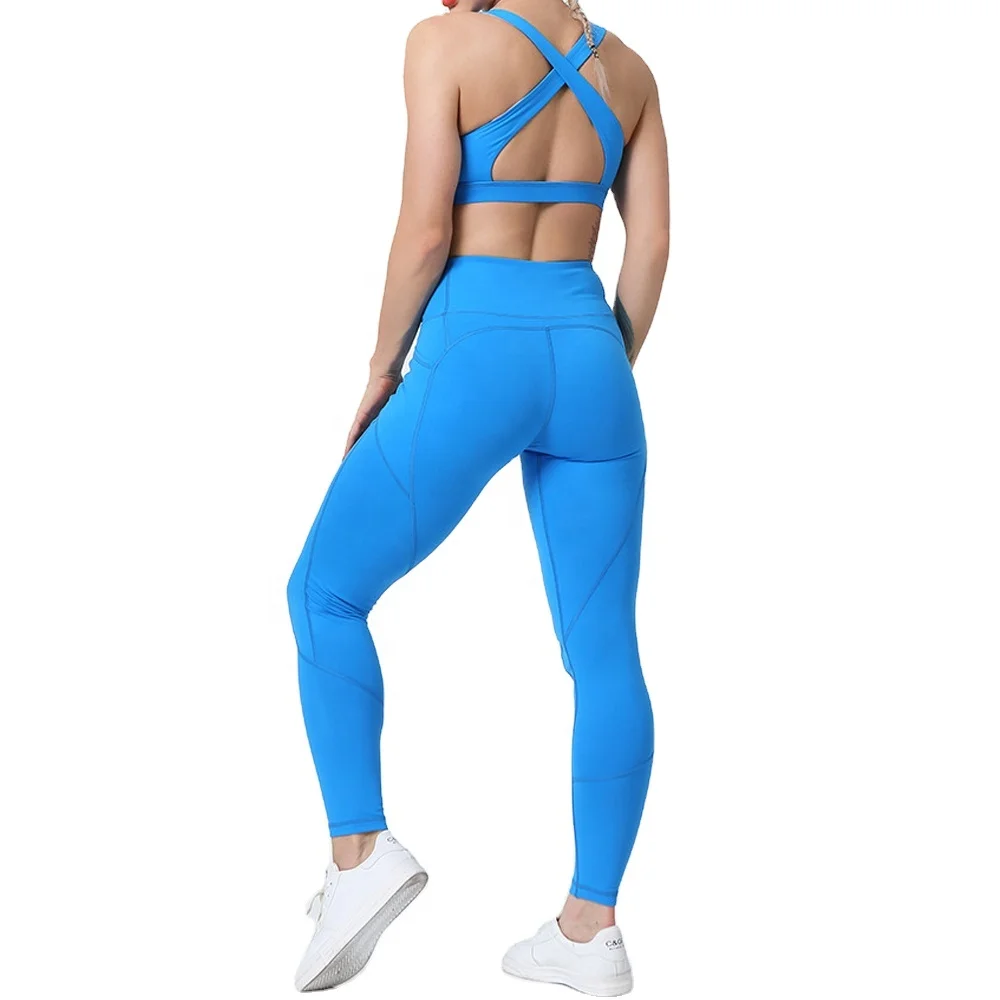 Popular Seamless Yoga Suit Wide bottom suppliers fitness wear yoga gym wear crop top tank top woman yoga sport sexy nude bra