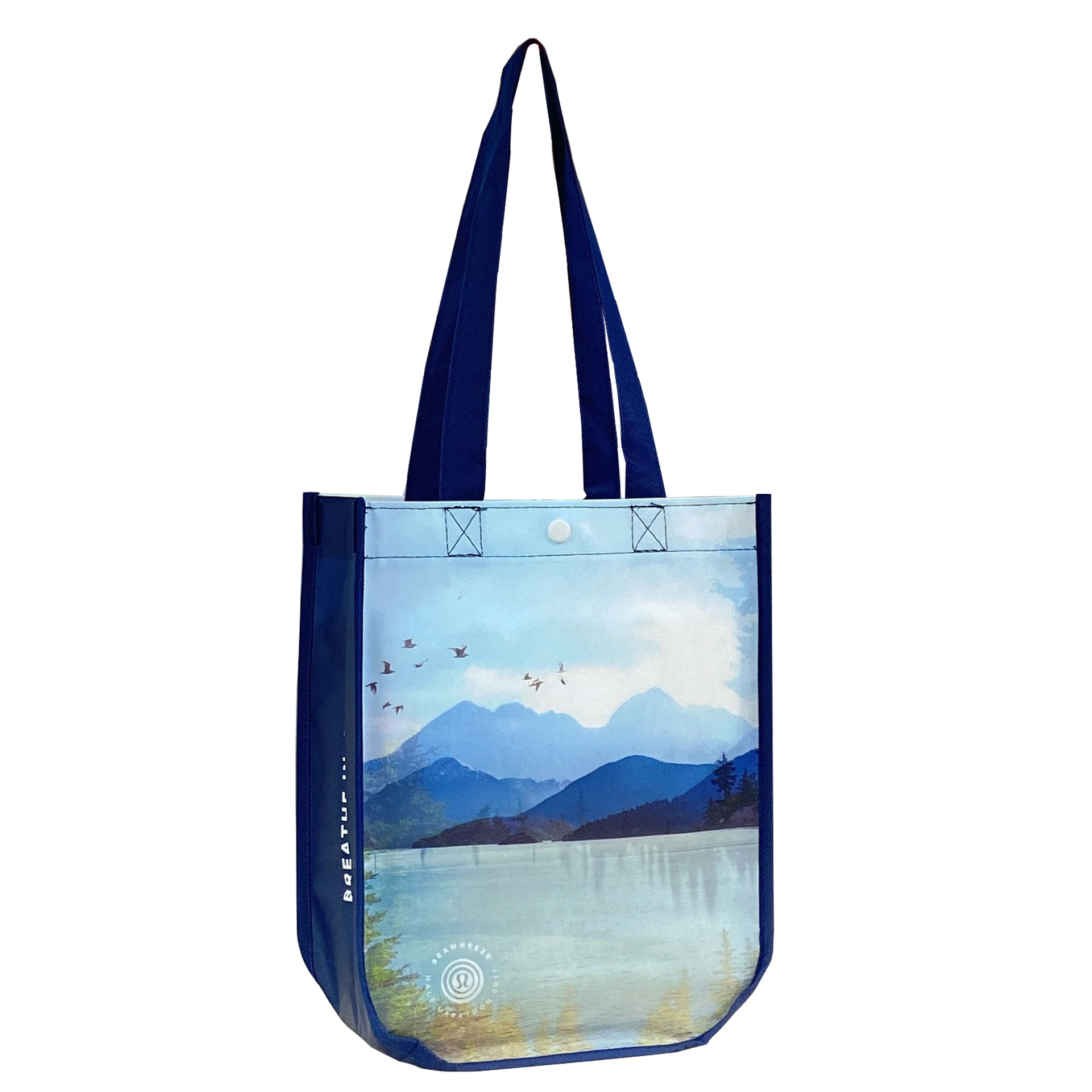 Reusable Lululemon Shopping Bag With Custom Multicolor And Logo Printed Recycled PP Non Woven Material Wholesale Eco Friendly