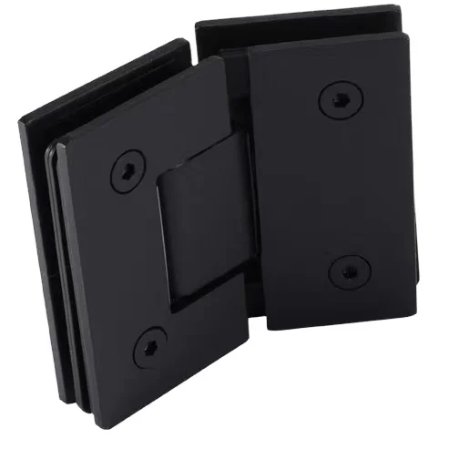 Heavy Duty Frameless Tempered Glass Shower Door with Stainless Steel Hinge Wall Niche Black Finish