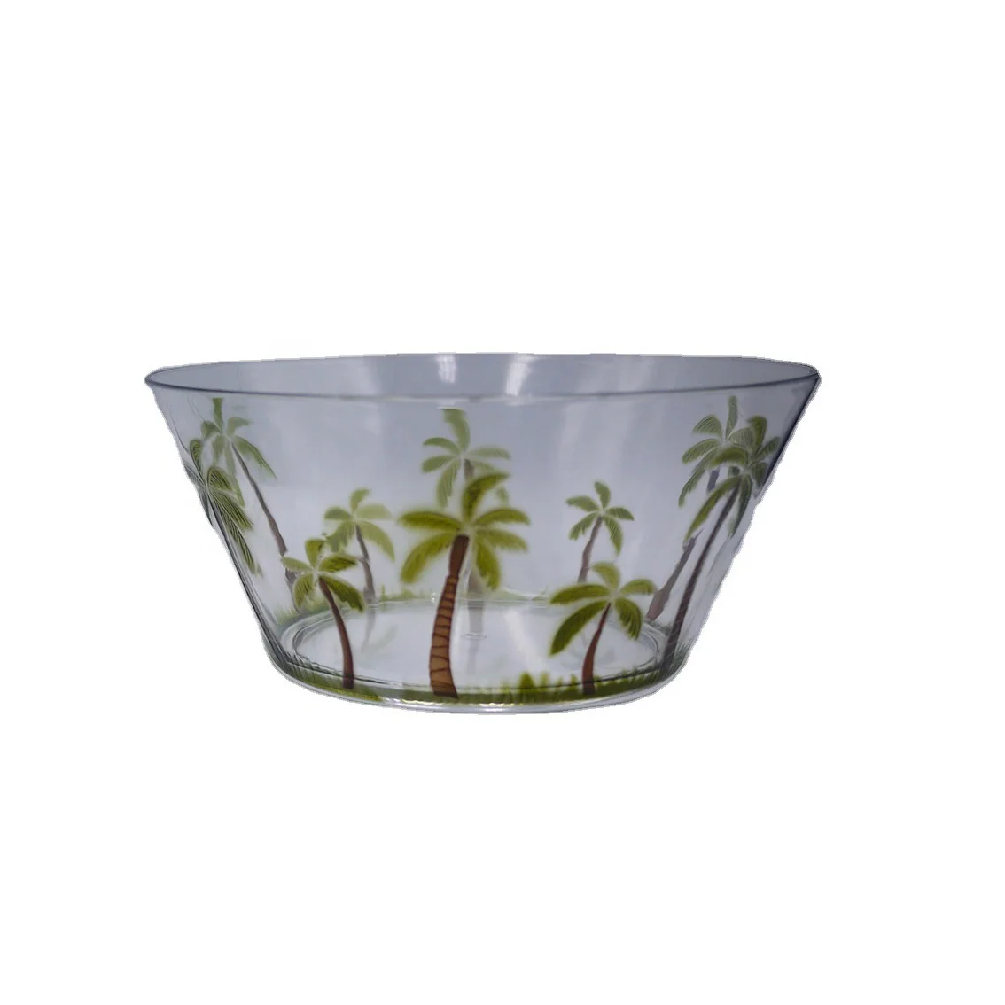 Big Acrylic Punch Bowl Plastic Serving Salad Bowl Cocktail Palm Tree Decor Serving Utensils Party Utensils Kitchen Products
