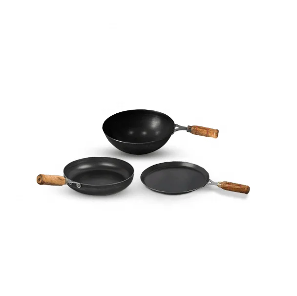 Cast Iron cookware Indian Kadai Non Stick Pan for Cooking And Serving Cooking Set Iron Heavy Base For Home Hotel And Restaurant