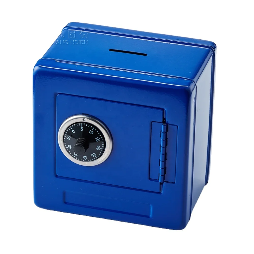 Kwang Hsieh Blue Combination Metal Money Safe Box Cash Money Box