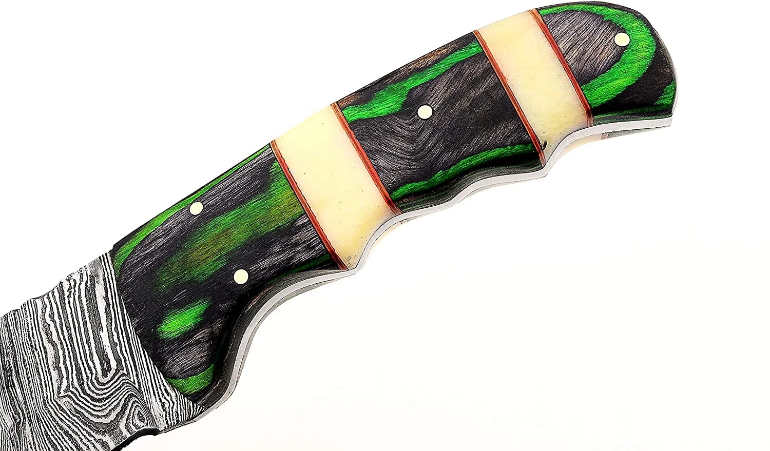 100% Top Quality Hunger Blades Damascus Steel Hunting Knife with pure Leather Sheath RAJ -0074