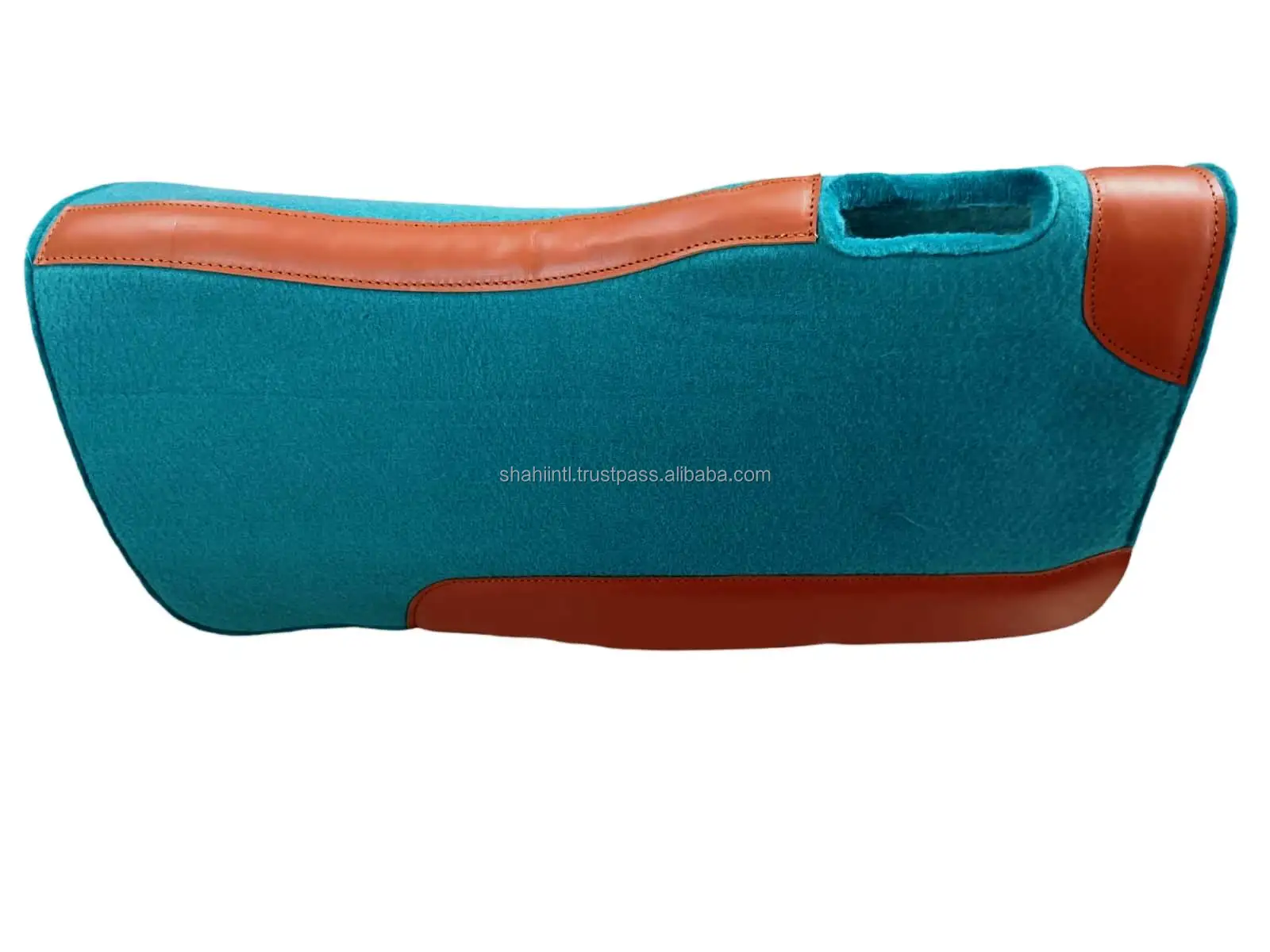 Хит продаж изготовленные на заказ 18 мм легкие бирюзовидные подушечки для седла лошади из натуральной коричневой кожи с логотипом синтетического войлока индивидуальная упаковка
