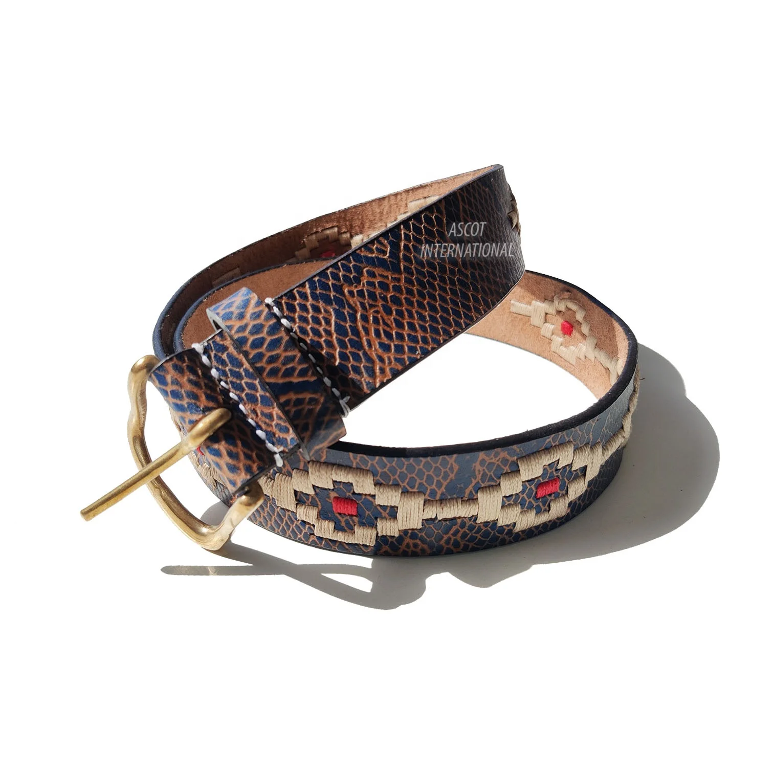 Fashion accessories Polo Horse riding Belt in leather for men with steel buckle wholesale equestrian