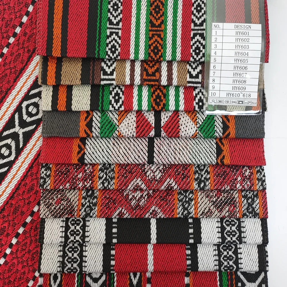 Hot selling modern ethnic characteristics 100% polyester arabic style jacquard sadu fabric for sofa furniture textile