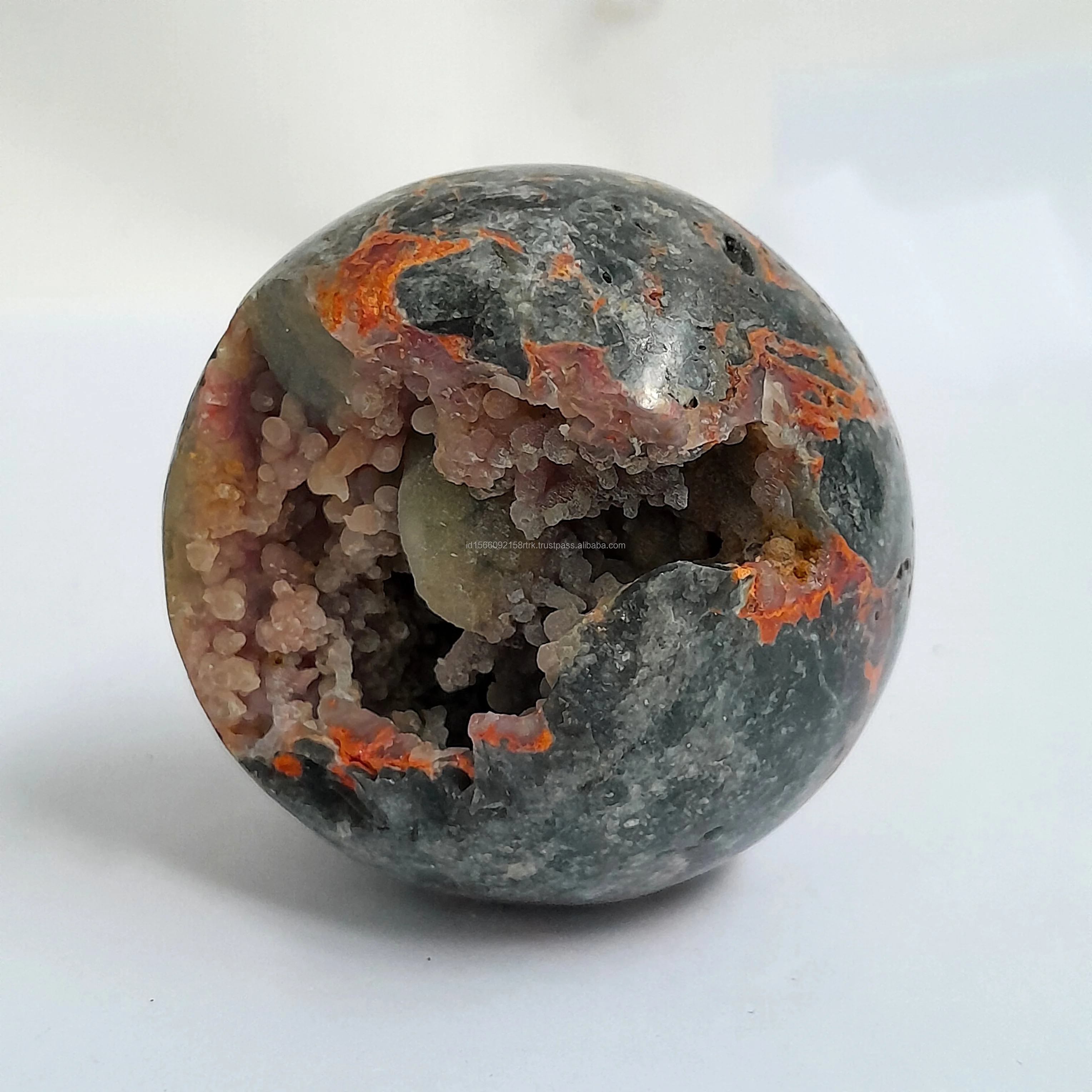 Wholesale High Quality Natural Indonesia Bumblebee Orange Druzzy Sphere Size 50 mm Gemstones HandiCrafts Healing Crystal