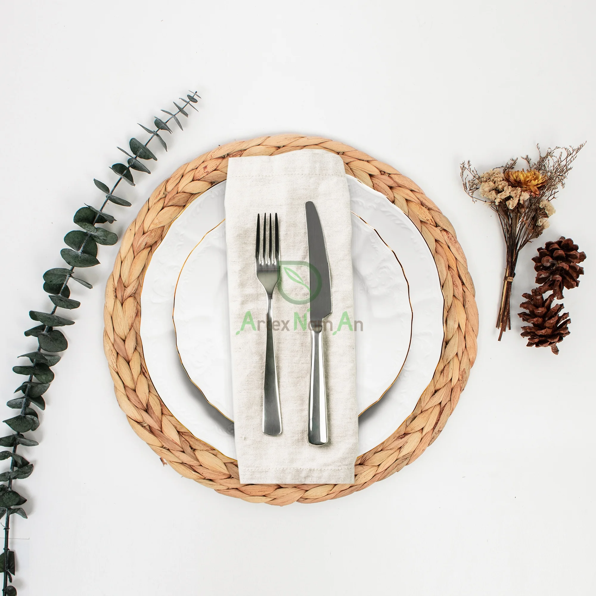 Handmade round rattan placemats table mats/wicker charger plate/woven trivets for hot pots and pans