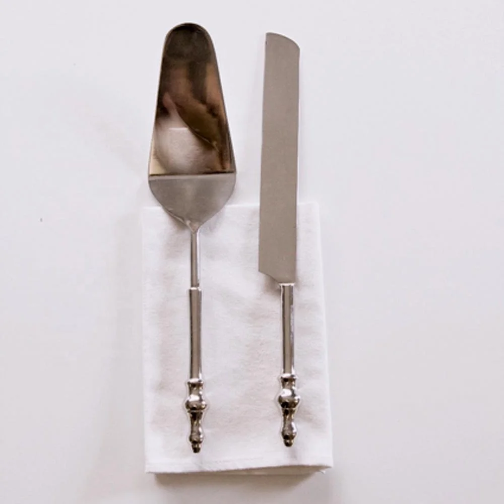 Bakeware Cake Server Set Stainless Steel Wedding Cake Cutter And Knife With Unique Ship Anchor End Design Handmade Long Handle