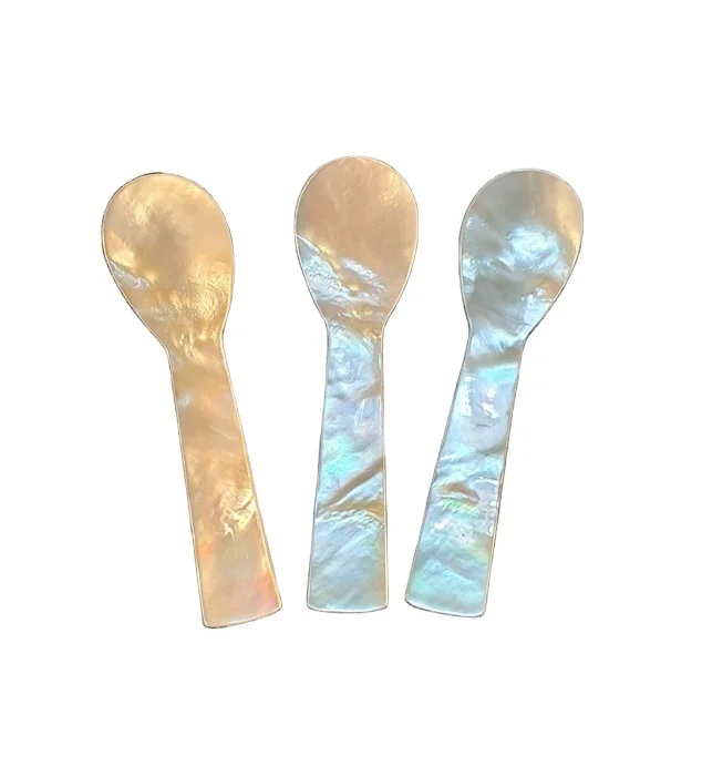 Mother of pearl caviar spoon Salt Spoons Scoop Kitchen Spice Measuring Wood Mini Wooden Small Wooden Disposable Luxury