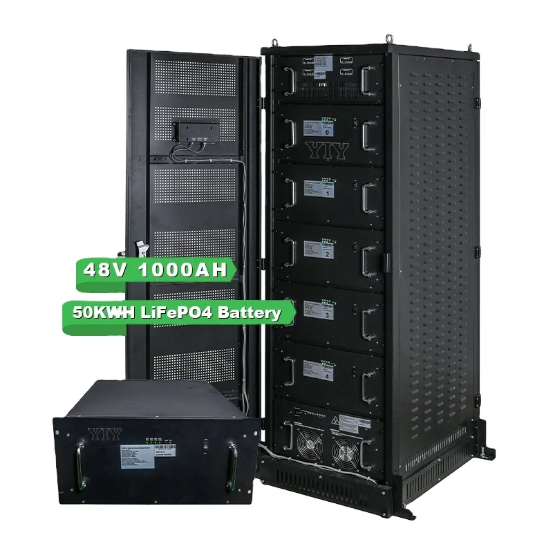 50kwh LiFePO4 Lithium ion Battery 48V 1000Ah for Off Grid UPS Solar Power System All in One Cabinet Type Battery Pack
