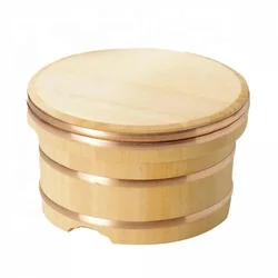 Hot Selling Wooden Sushi Oke Rice Mixing Tub Japanese Hangiri with Lid Sawara Cypress Edo Bitsu