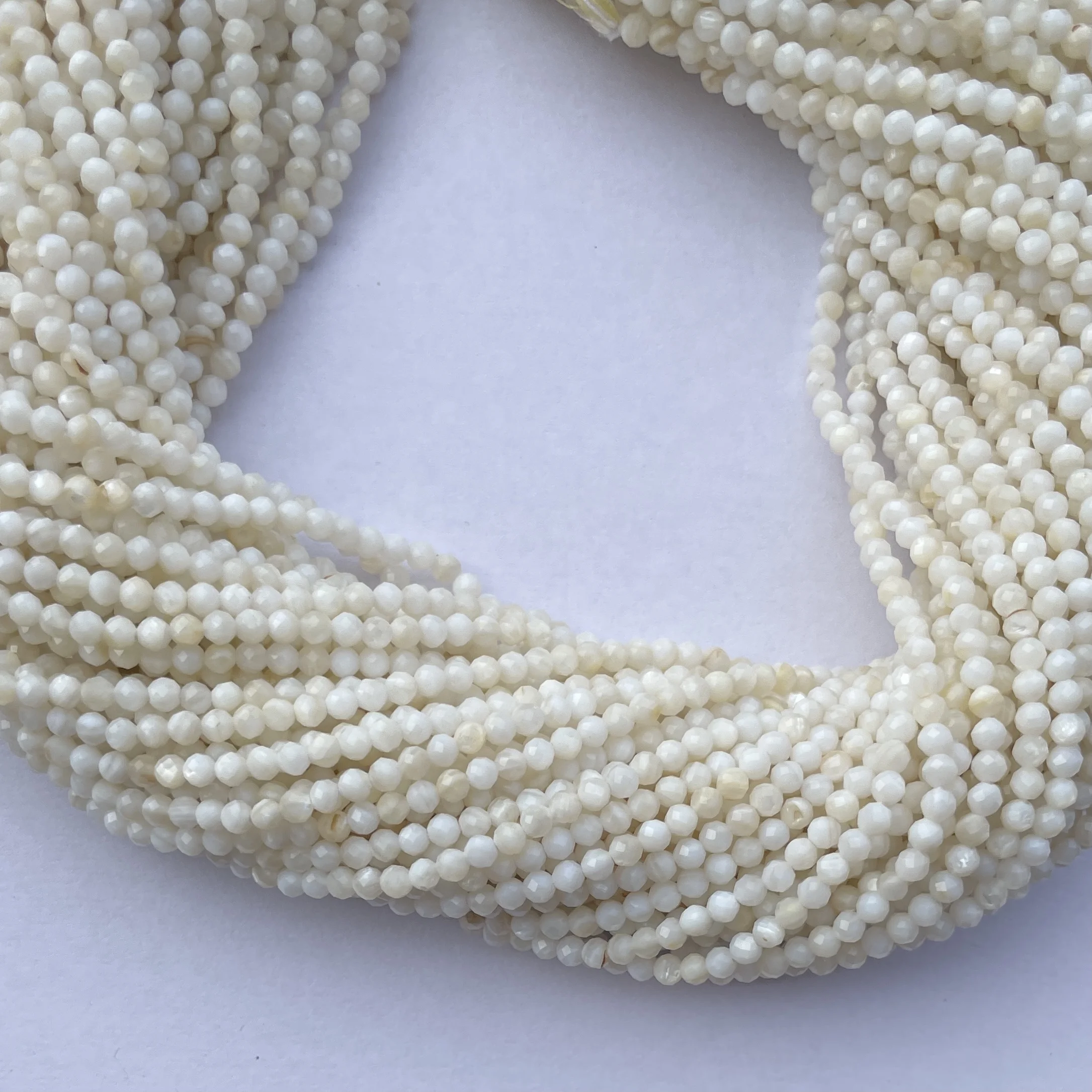 2mm, 3mm Natural Micro Mother of Pearl Faceted Gemstone Beads Strand For Jewelry Making From Stones Supplier Buy Now Online