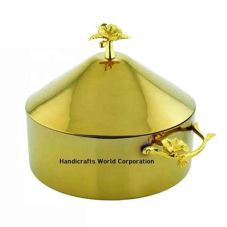 Black Lid Rose Gold Casserole Hot Pot For luxury Hotel Restaurant Serving Home Kitchenware Hot Dish Low Price To Quality Hotpot