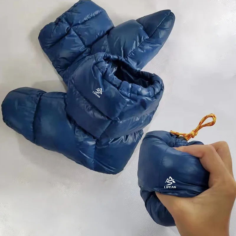 Ultralight Duck Down Filled Winter Boots Goose Down Booties for Indoor Outdoor