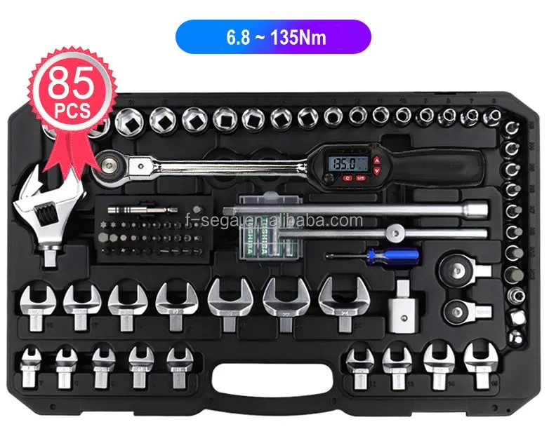 85 PCS, 9 x 12 MM Driver Interchangeable Digital Precision Torque Wrench Tool