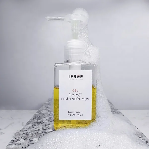 Натуральное пенообразующее средство для лица с жирными кислотами ежедневного очищения форма геля