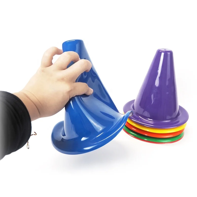 6 Colors PVC vinyl training agility cone round base cone hat
