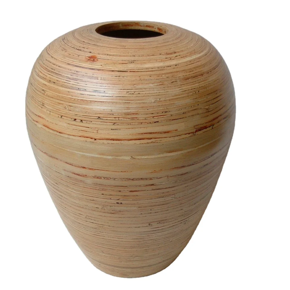
Vietnam handmade Spun-bamboo round vase suitable for home-decor, houseware, tableware and kitchenware 