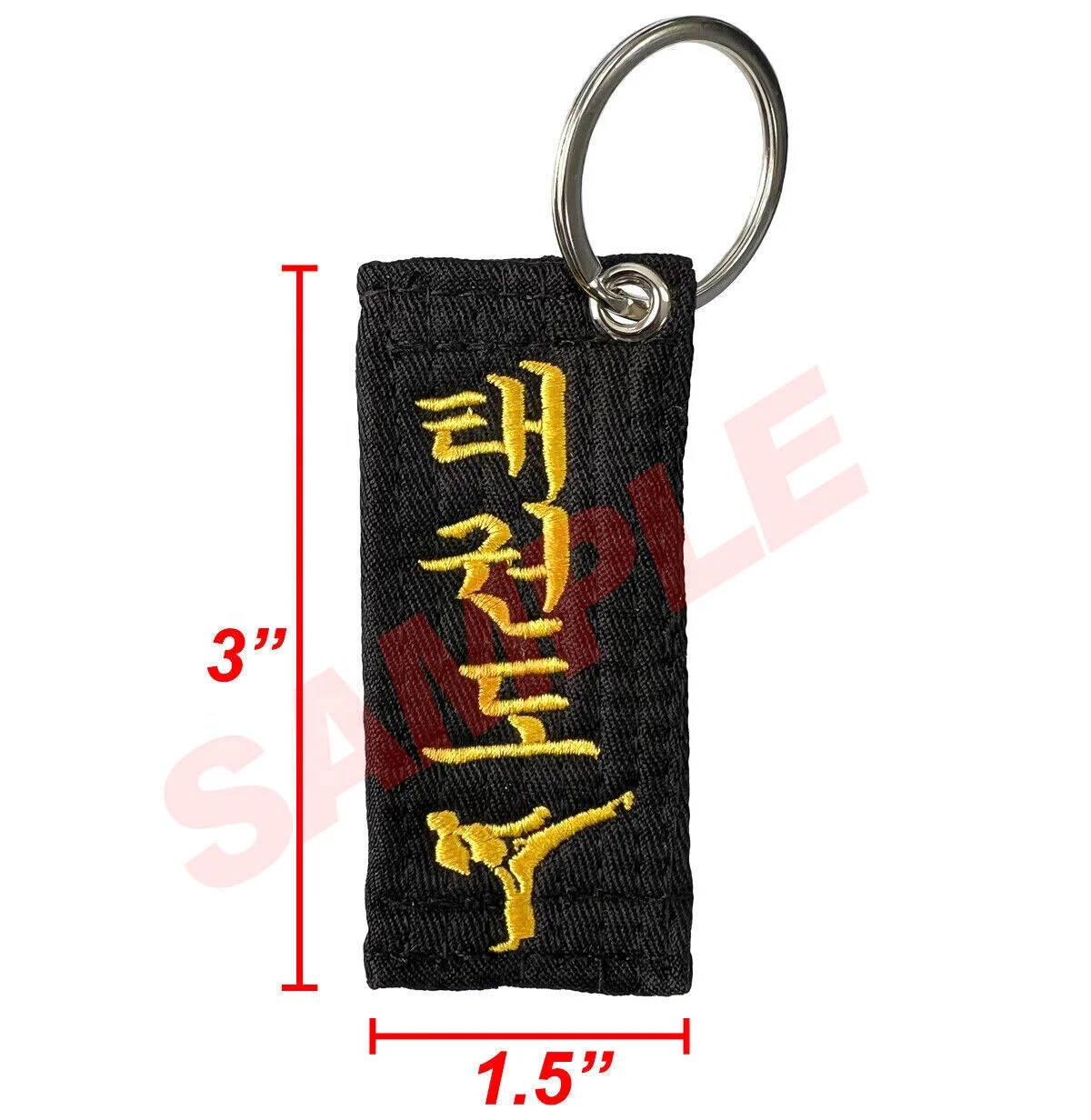 Cheap Wholesale Martial Arts Taekwondo/Karate Mini Belt Key Chains Accessory Custom Embroidery Martial Arts Belt Key Chain