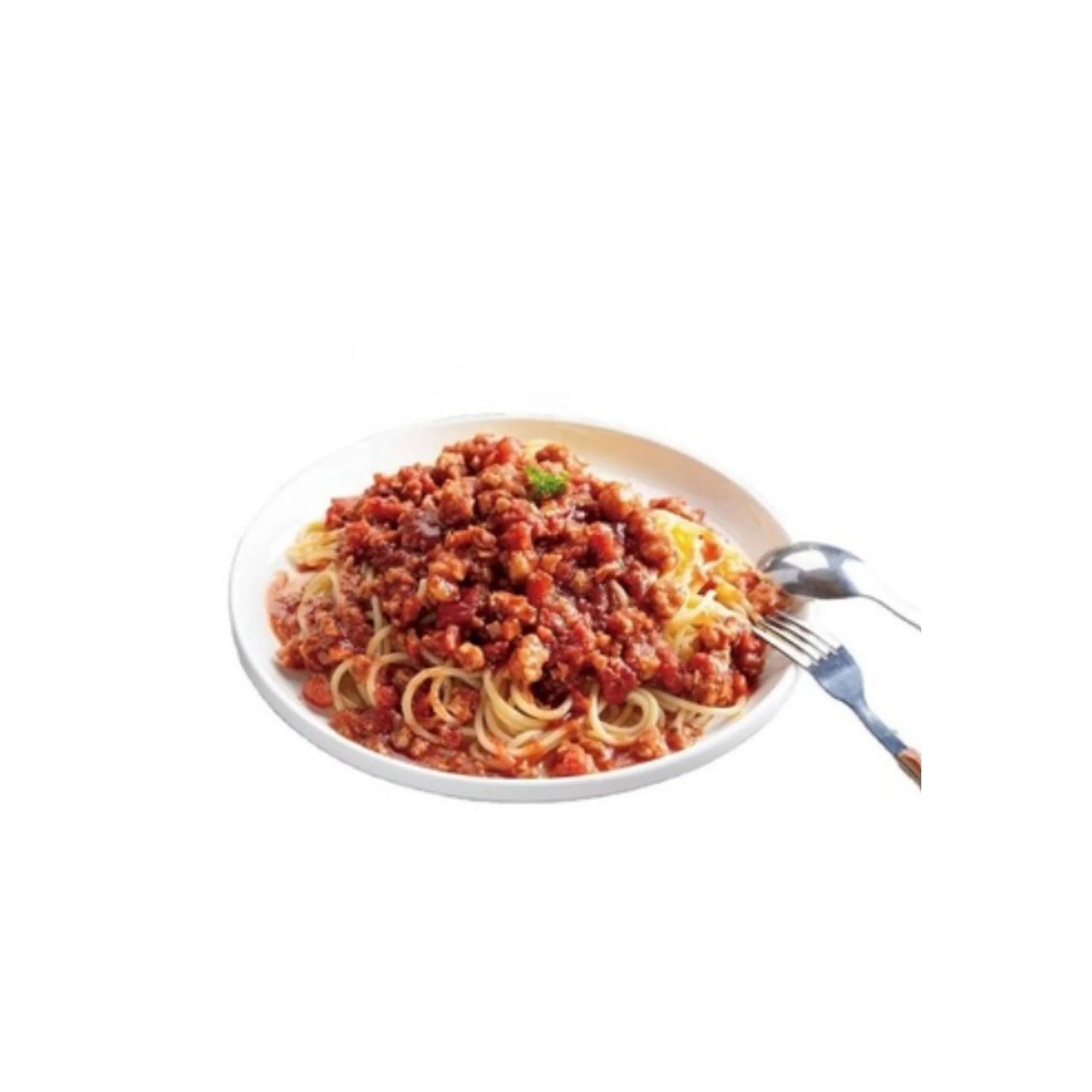 instant food spaghetti Bolognese Flavor pasta with tomato sauce plant-based meat