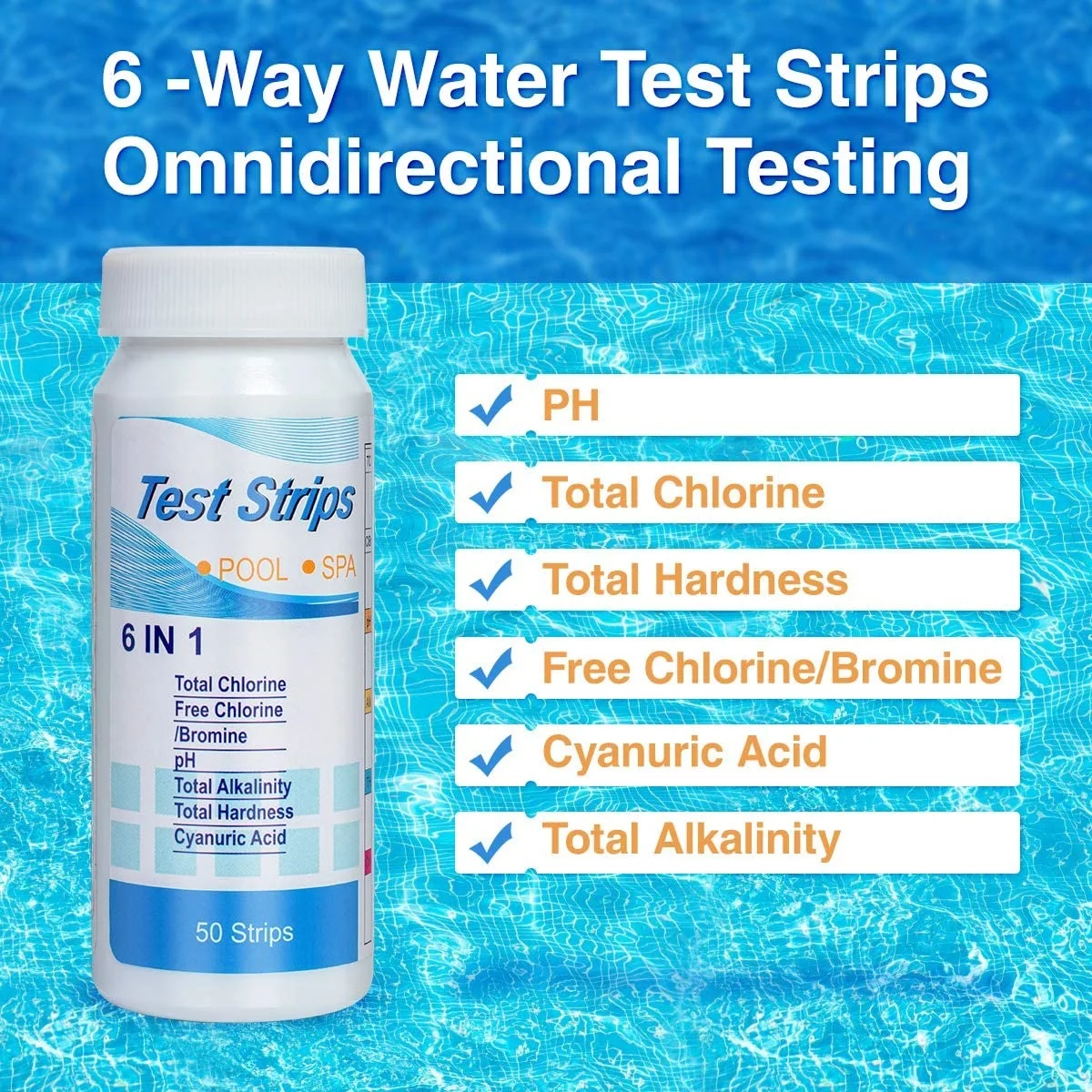 6 Best Pool Test Strips for Keeping Your Pool Crystal-Clean Chlorine/PH/Bromine Measure Paper High Precision Easy Detection