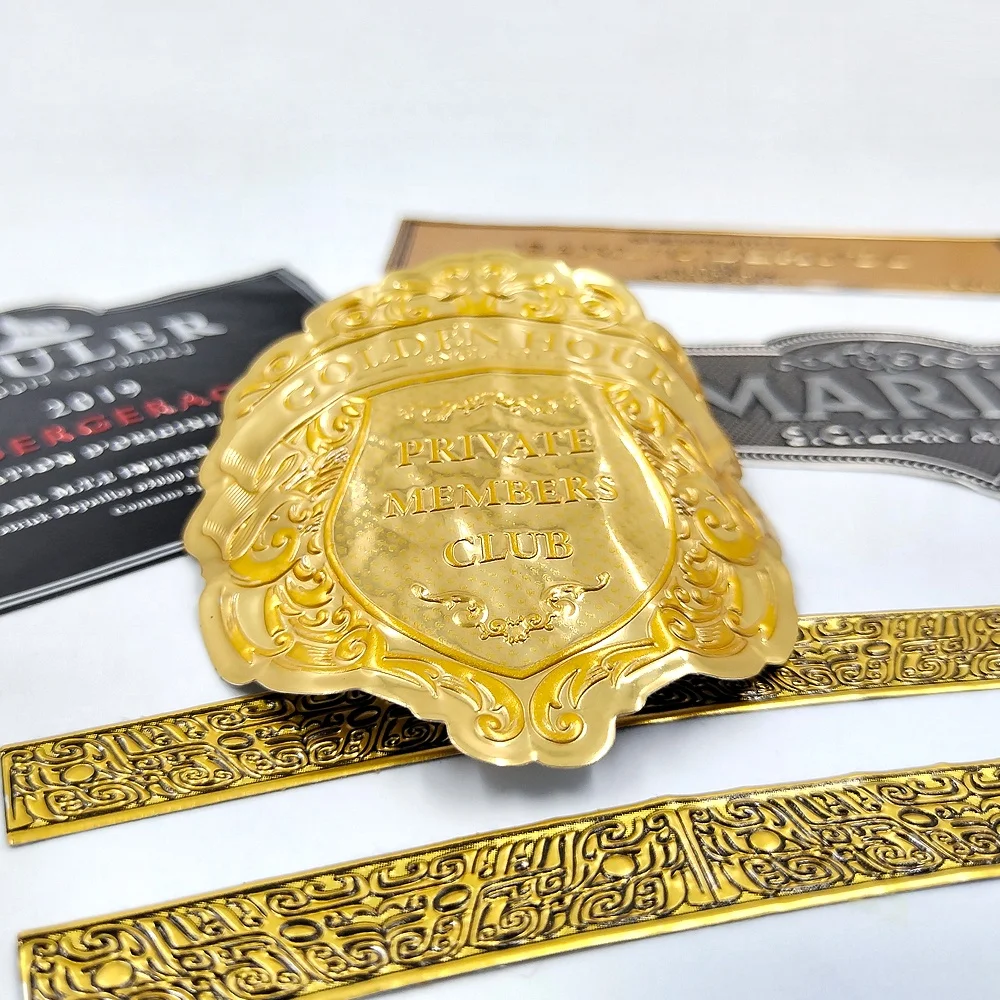 GH-Printing Aluminum Tin Metal Label for Wine Glass Bottle