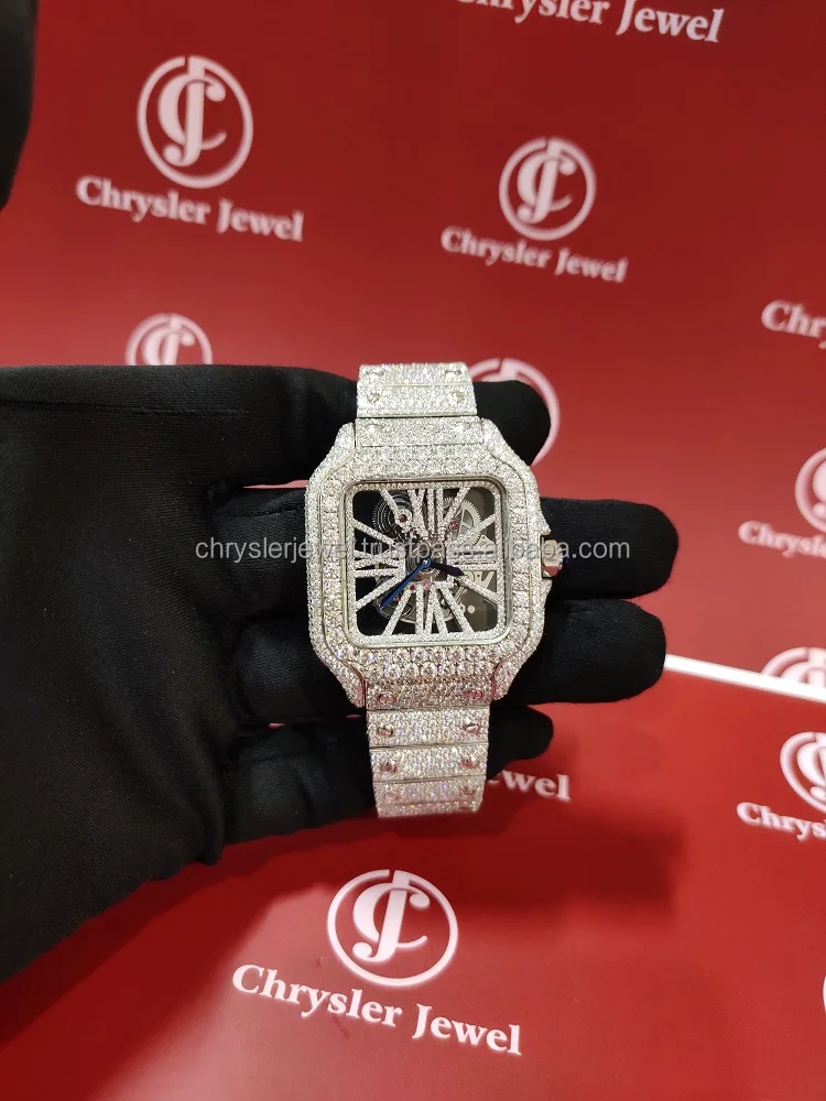 Tester Pass Luxury Automatic Movement Stainless Steel Hip Hop VVS Quality Trending Moissanite diamond Watches For Mans