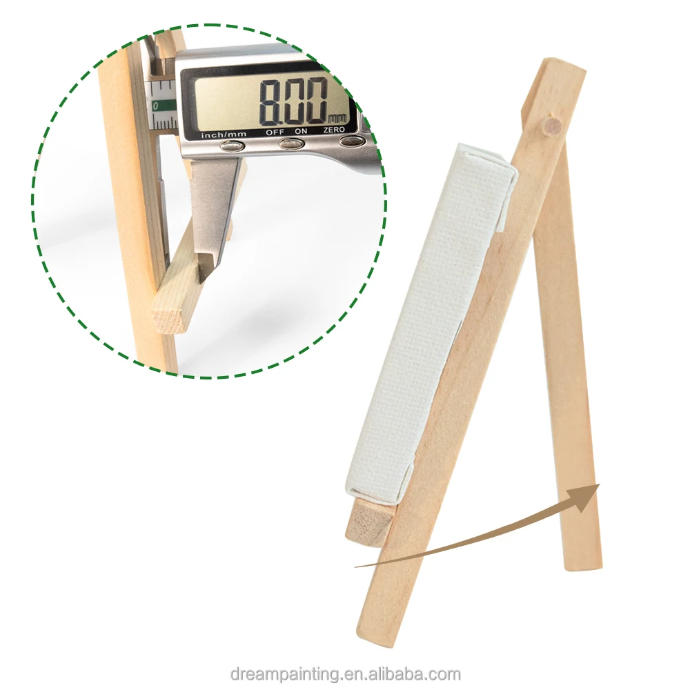 7x12.5cm Mini Easel With 7x7cm Canvas Set Tabletop Wooden Stand Stretched Print Art Painting
