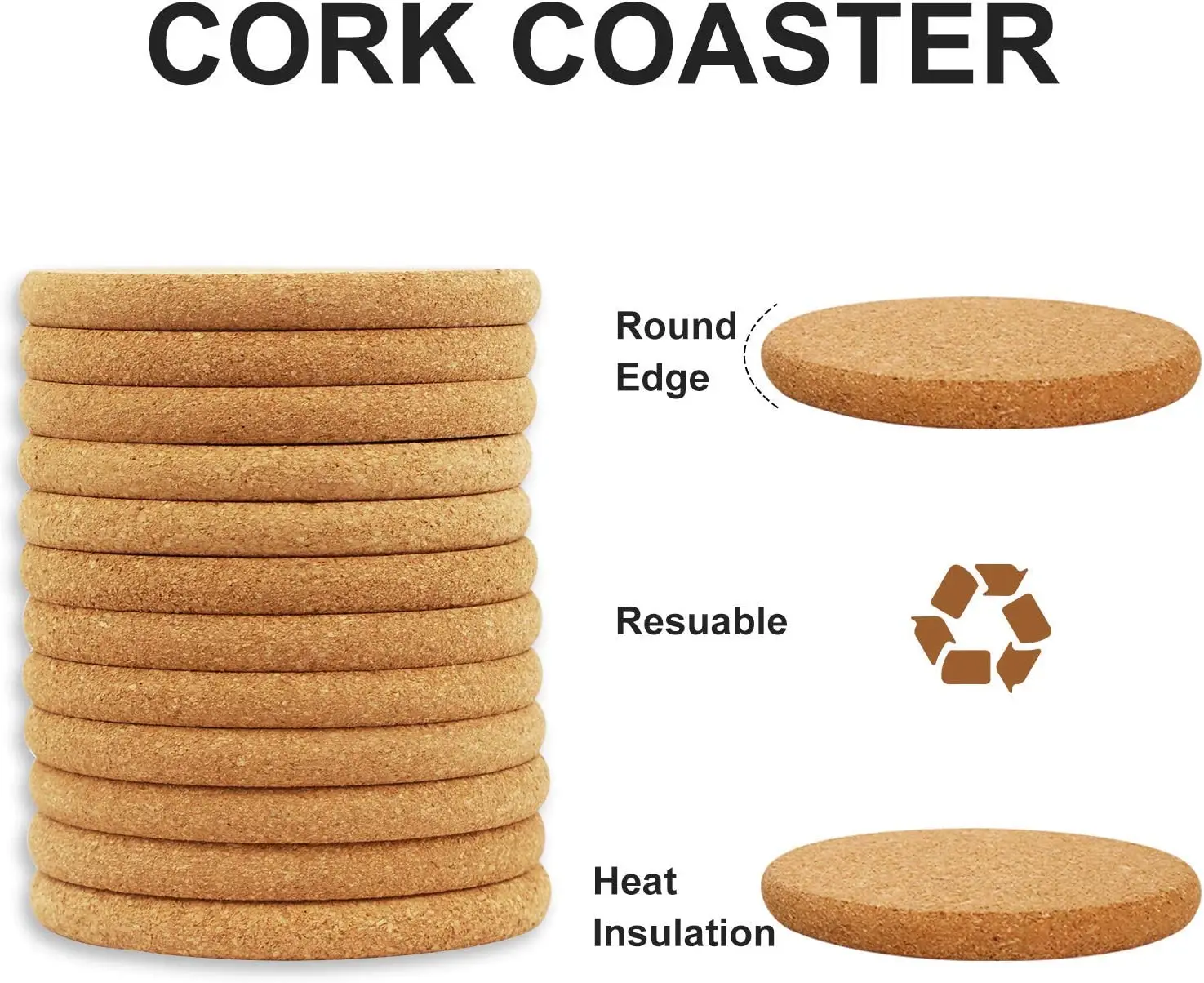 custom sublimation square mdf natural cork 10mm round mat backed placemats adhesive coasters blank bulk with logo holder