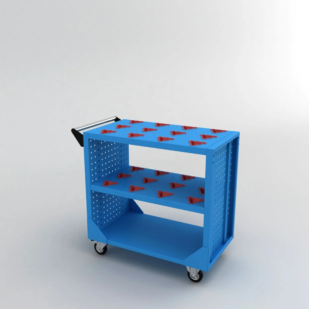 Special High Durable Steel CNC Cart With 24 CNC Morse Holders Trolley Customized Heavy Duty Cutter storage