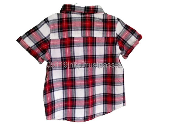 Boys Kids Custom Shirt With Plaid Design For Boys Top Quality Baby Casual Shirts Manufacture from Bangladesh Wholesale Price