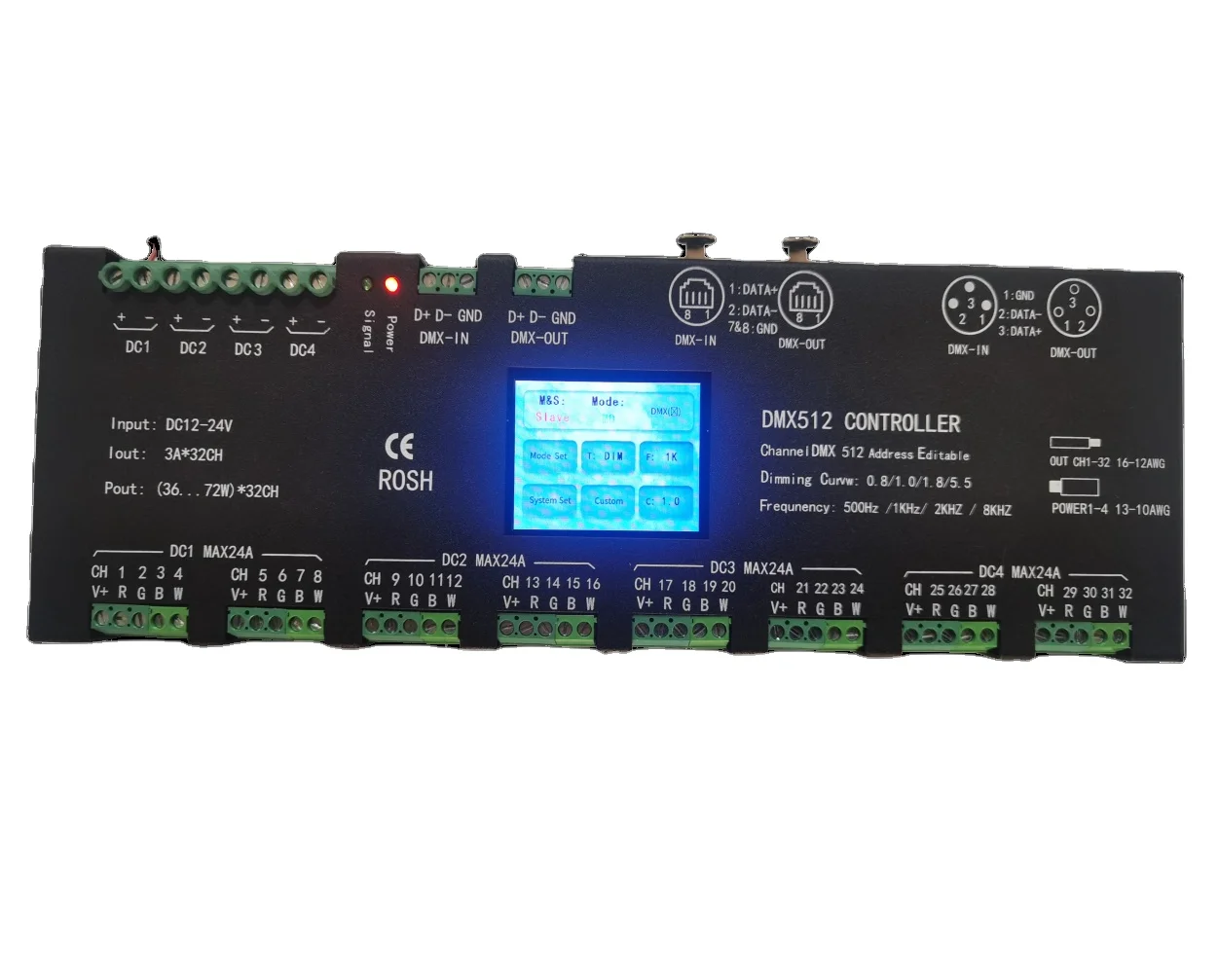 Wall-mounted full color screen 32 DMX controller