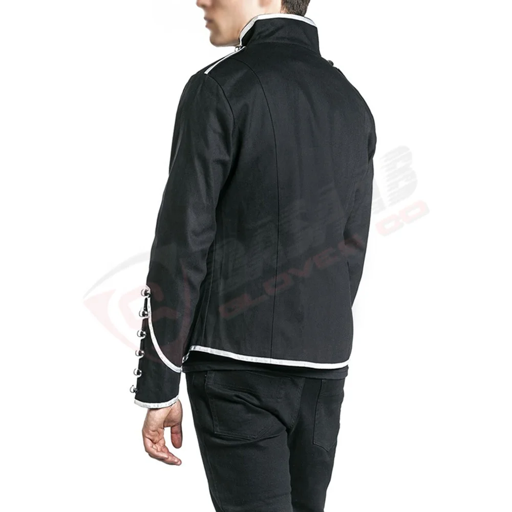 Medieval-Princess Steampunk-Gothic Clothing  Black Cotton Jacket Vintages Stand-Collar Retro-Style Breathable Coats Jackets