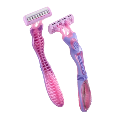 Low Price Wholesale Triple Blade Disposable Rubber Handle Shaving Razor For Men