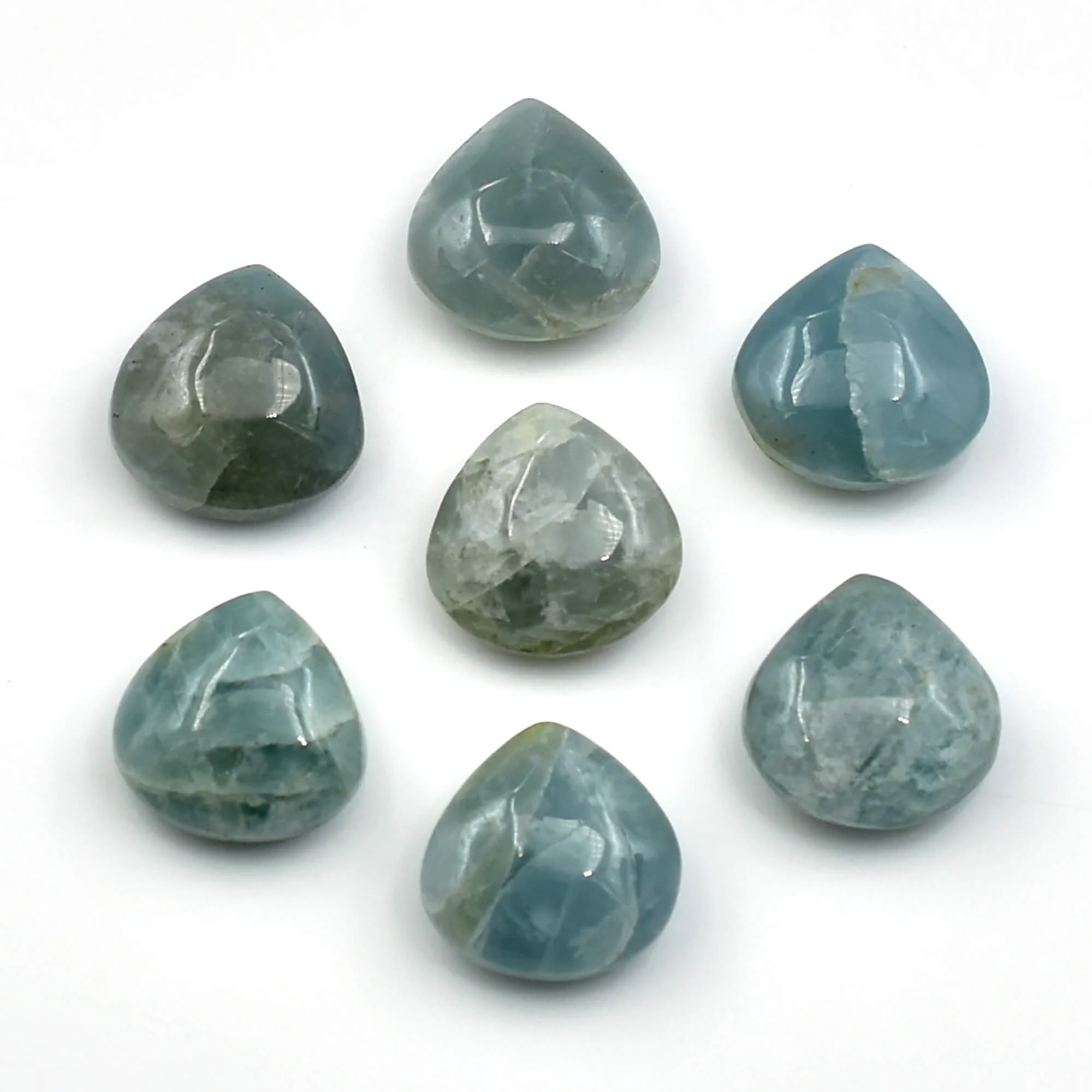 Aquamarine gemstone loose beads for jewelry making smooth plain beads calibrated heart aquamarine jewelry findings wholesale