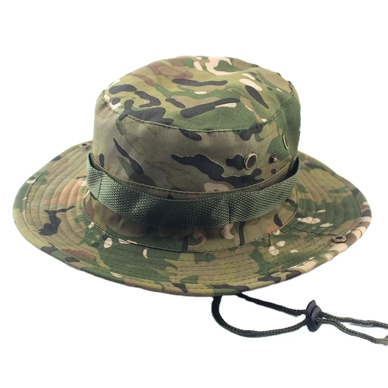 New High Quality Brand Military Camouflage Boonie Hats 26 Colors Outdoor Casual Bucket Hat Hunting Hiking Fishing Climbing Cap