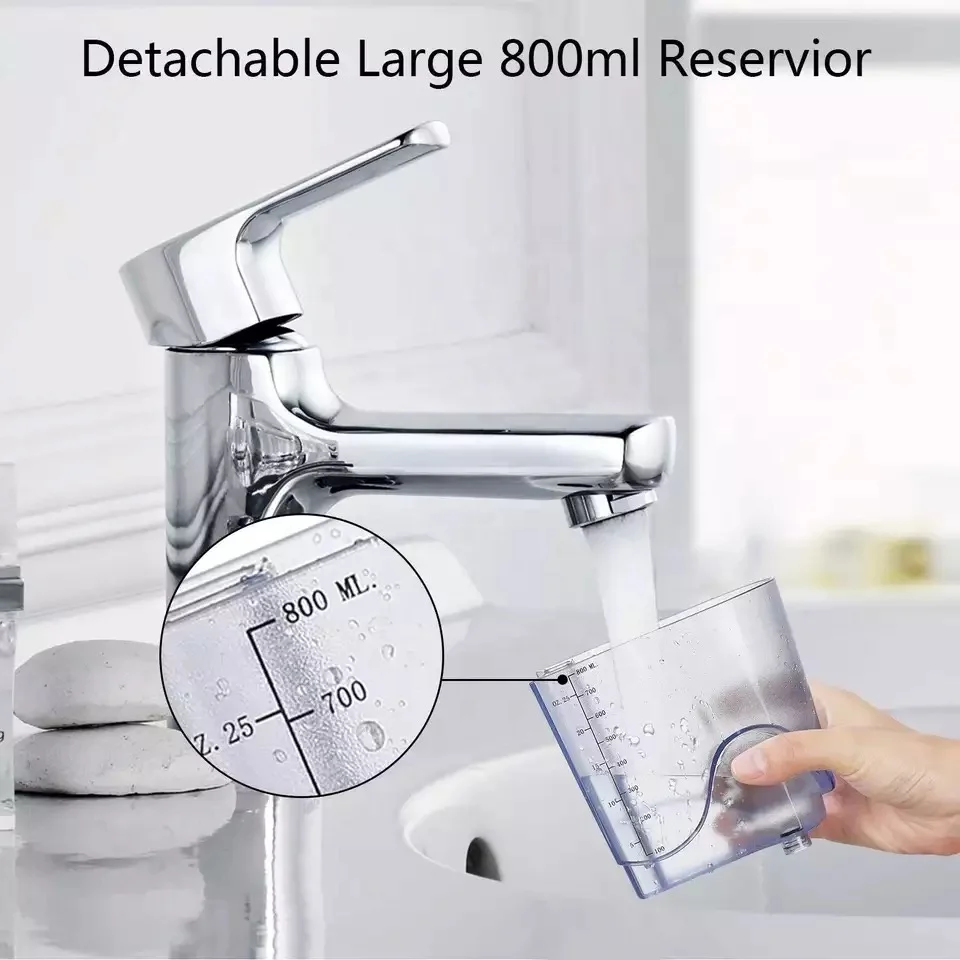 HF-8 H2ofloss 800ML Electric Tooth Cleaner Large Capacity Dental Irrigator IPX7 Waterproof 6 Modes Oral Water Flosser 12 Nozzles