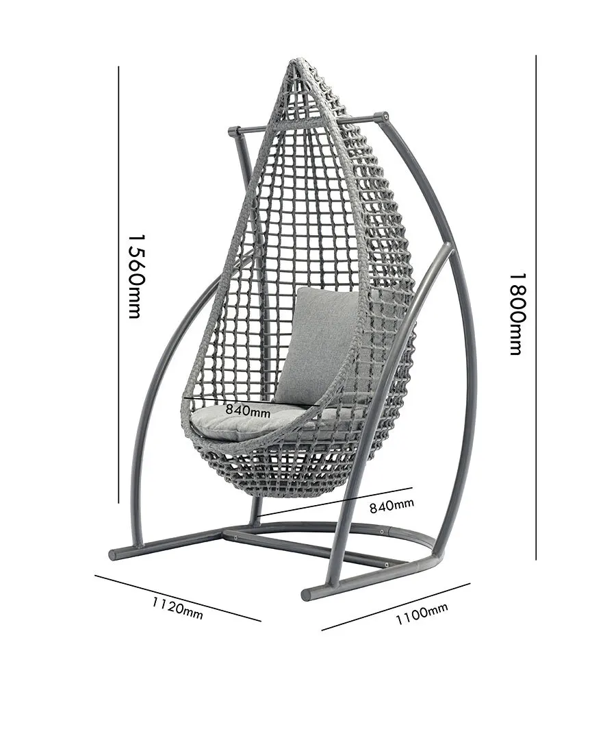 New design Living room outdoor hanging egg chair rattan wicker patio swings with cushion